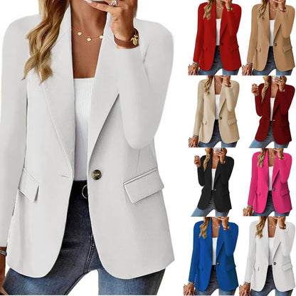 Women's Lapel Button Suit Jacket