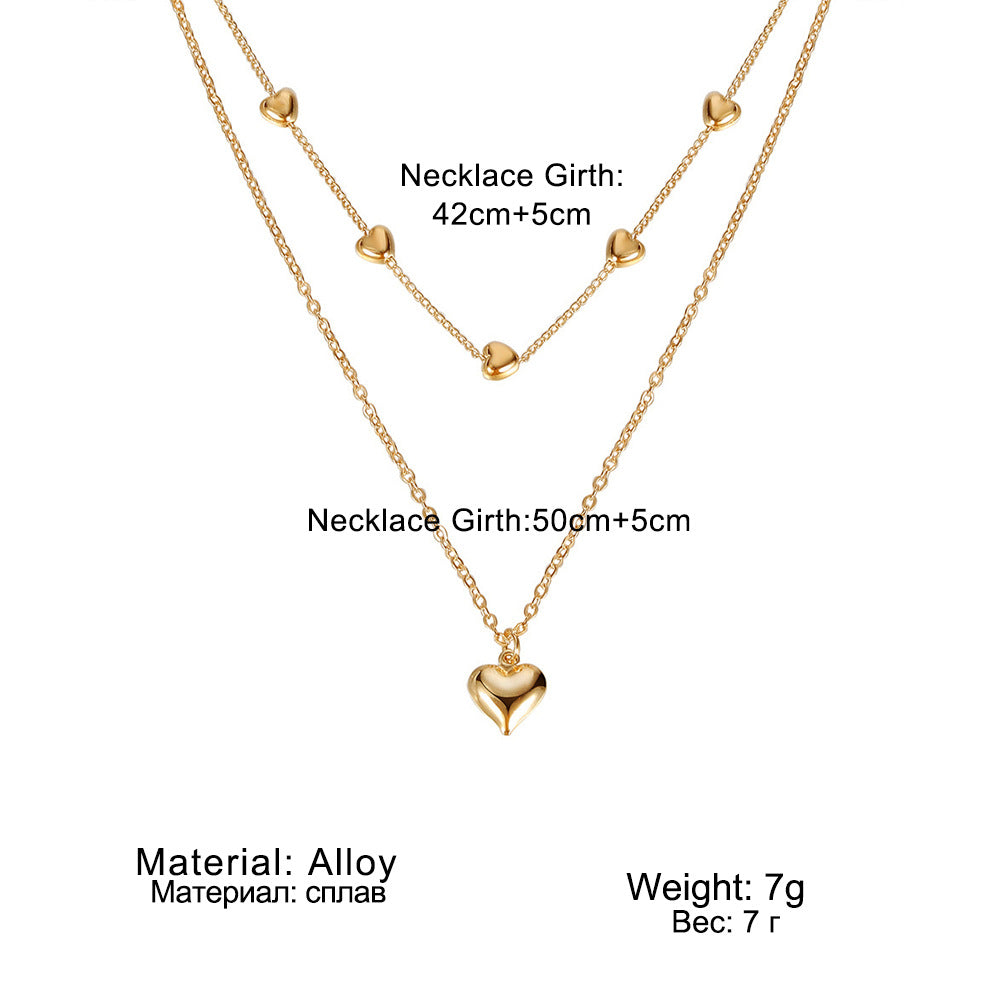 Double-Layer Heart Pendant Necklace (photo 4)