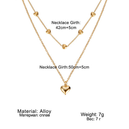 Double-Layer Heart Pendant Necklace (photo 4)