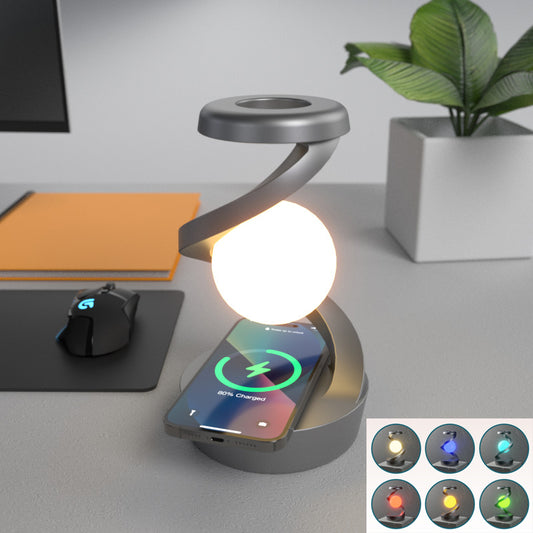 Rotating Moon Desk Lamp with Optional Wireless Charger