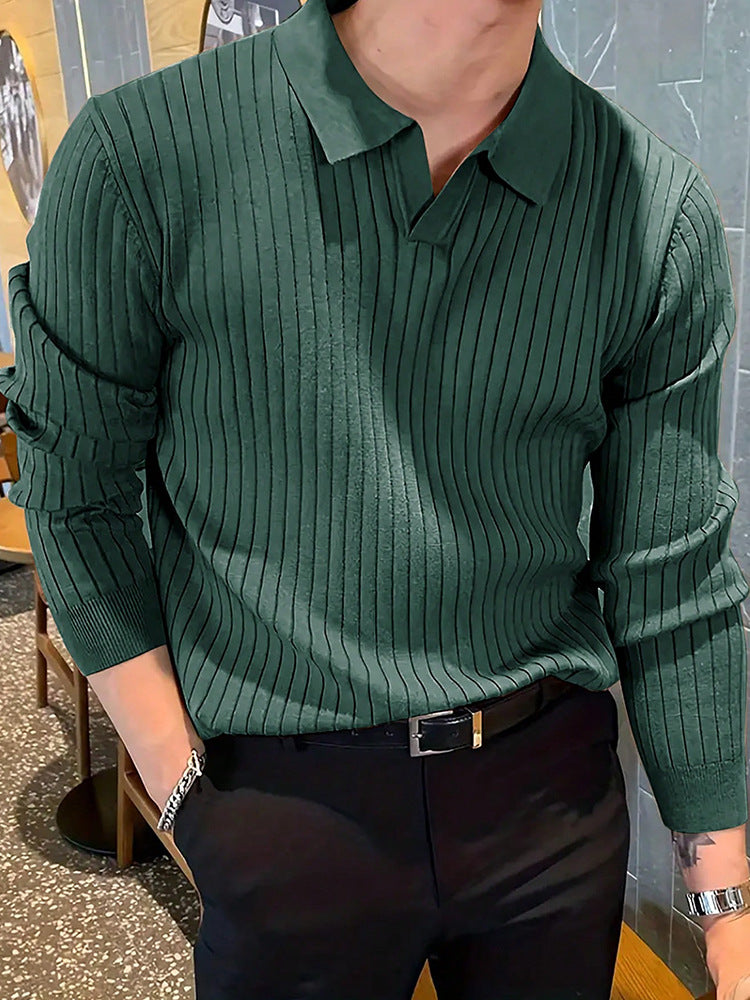 Men's Waffle Knit Long-Sleeve Polo Shirt (photo 7)