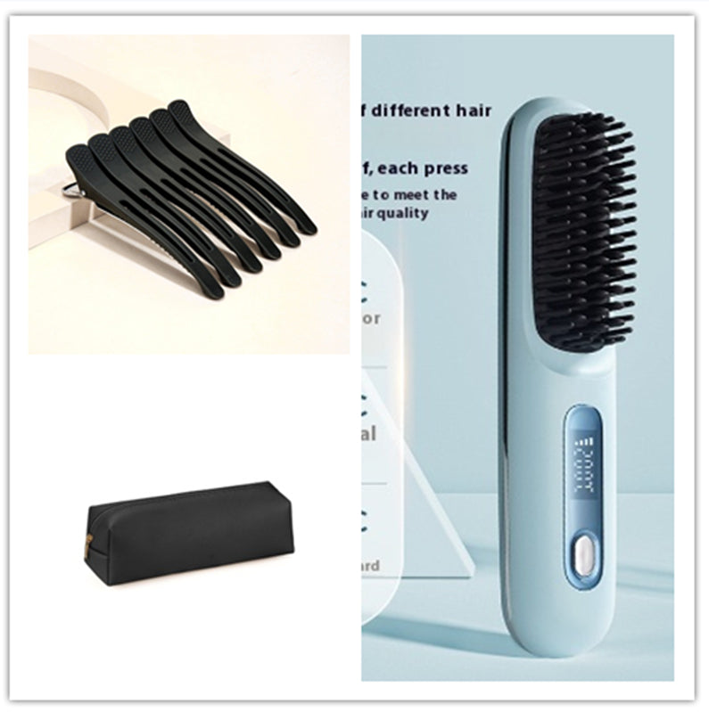 2-in-1 Cordless Hair Straightener Brush, USB Rechargeable (photo 15)