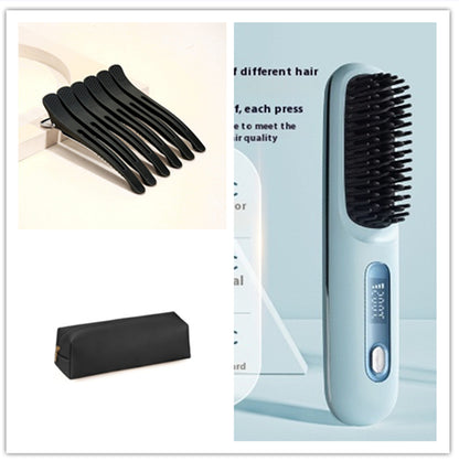 2-in-1 Cordless Hair Straightener Brush, USB Rechargeable (photo 15)