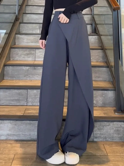 Women's High-Waist Irregular Wide-Leg Pants (photo 6)