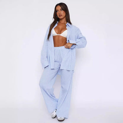 Women's Striped High-Waist Wide-Leg Pants (photo 2)