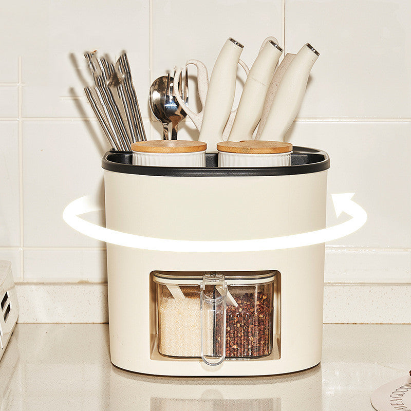 Kitchen Utensil Holder with 4-Compartment Spice Box (photo 3)