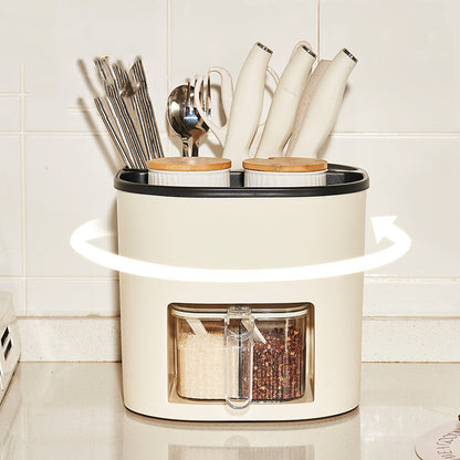 Kitchen Utensil Holder with 4-Compartment Spice Box (photo 3)