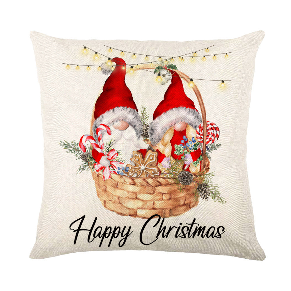 Snowflake Print Christmas Pillow Cover, 45 x 45 cm (photo 14)