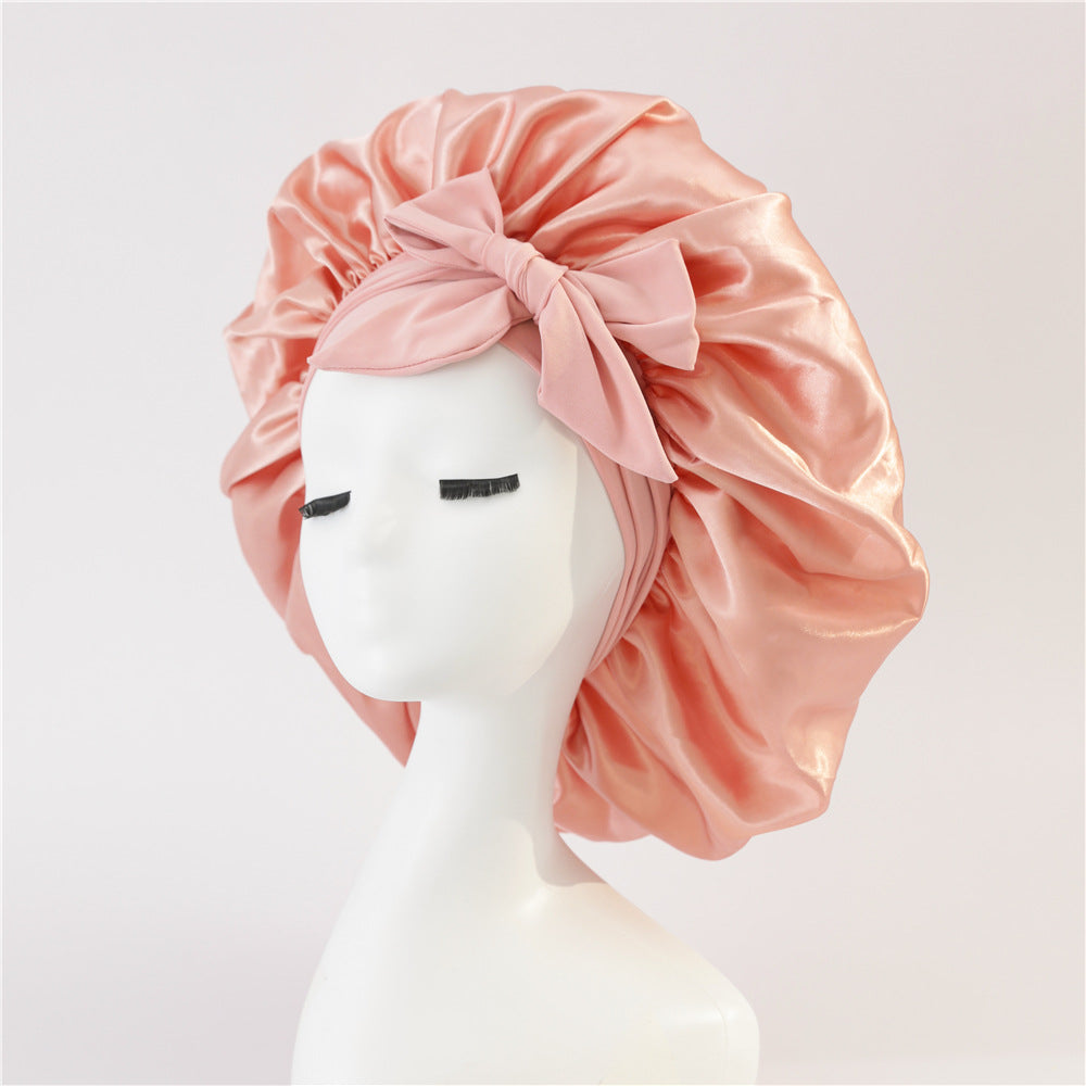 Satin Sleep Bonnet with Ribbon (photo 19)