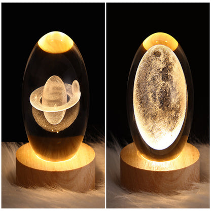 Wood Base Crystal Ball Night Lamp (photo 10)