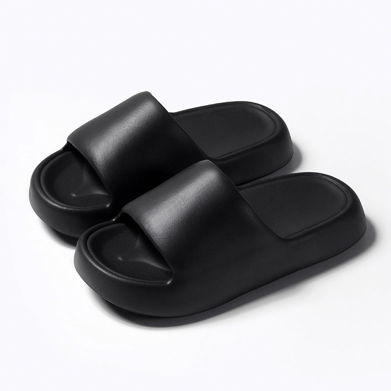 Thick-Sole Pillow Slides, EVA – Black