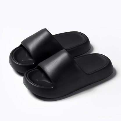 Thick-Sole Pillow Slides, EVA – Black