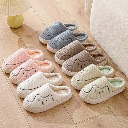 Striped Cat Plush House Slippers (photo 7)