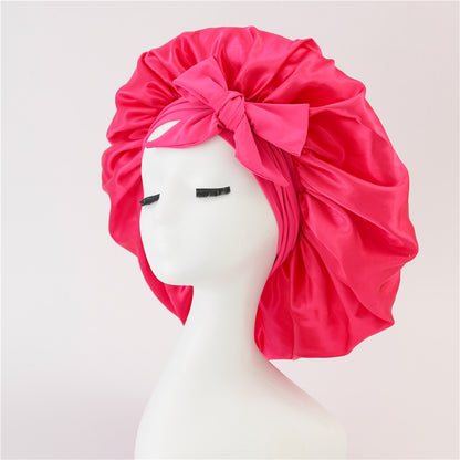 Satin Sleep Bonnet with Ribbon (photo 29)