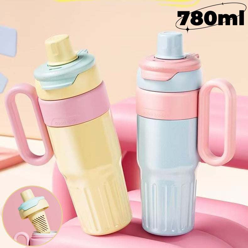 780 ml Stainless Steel Tumbler with Handle, Lid and Straw