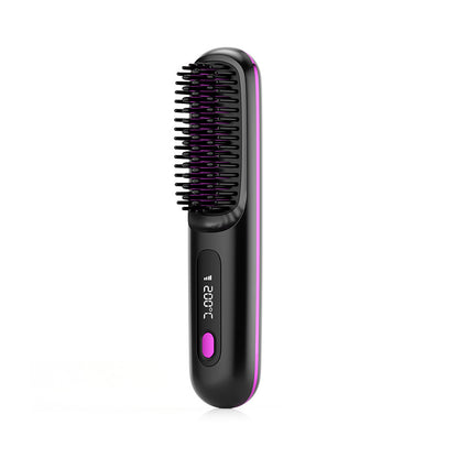 2-in-1 Cordless Hair Straightener Brush, USB Rechargeable (photo 10)