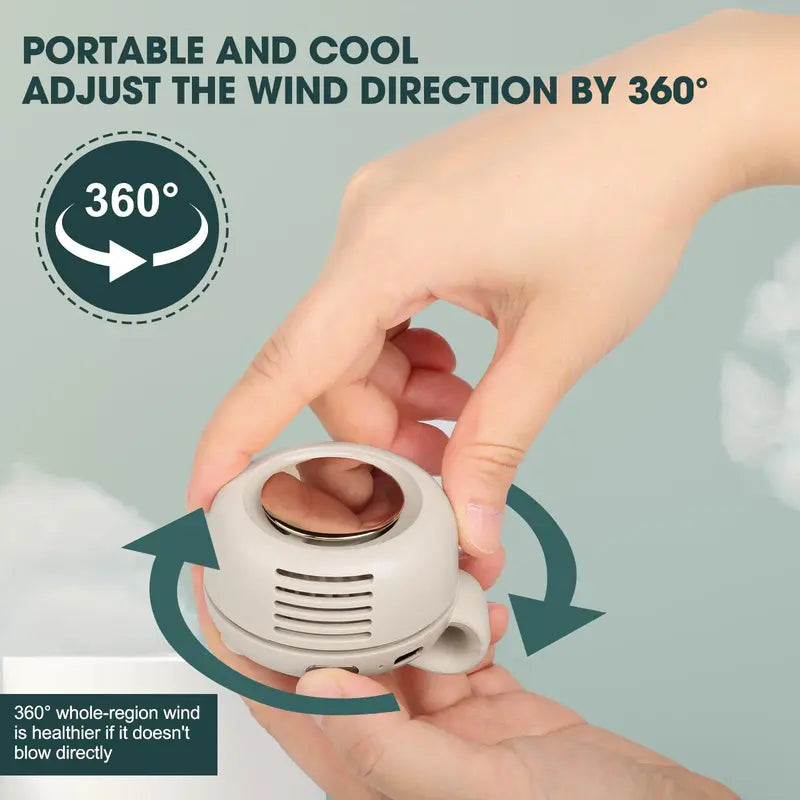 Clip-On Mini Fan, 3 Speeds, USB-C Rechargeable (photo 5)
