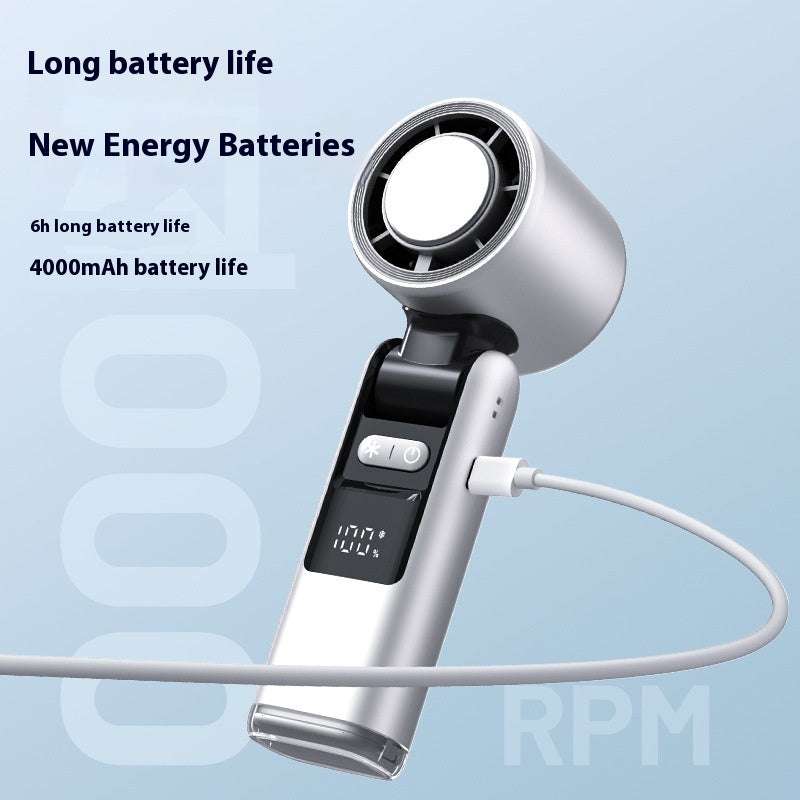 Mini Turbo Handheld Fan with Digital Display, 4000 mAh (photo 3)