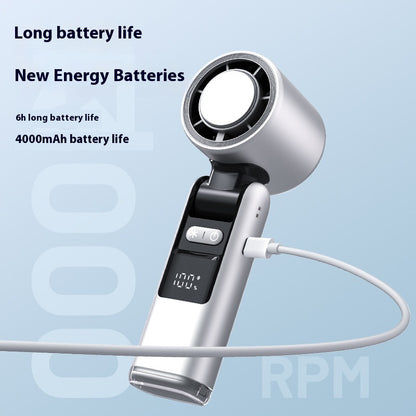 Mini Turbo Handheld Fan with Digital Display, 4000 mAh (photo 3)