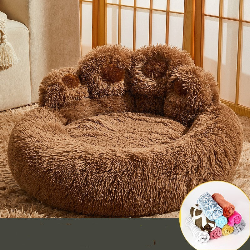 Round Plush Pet Bed for Dogs and Cats, 50 to 110 cm (photo 10)