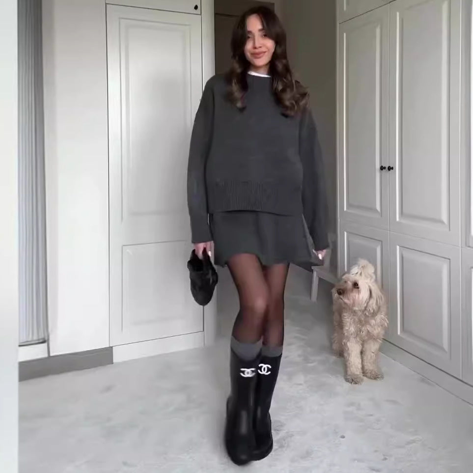 Women's Knit Sweater and Mini Skirt Set (photo 6)