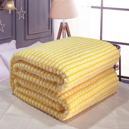 Coral Fleece Throw Blanket - Lemon Yellow (photo 1)