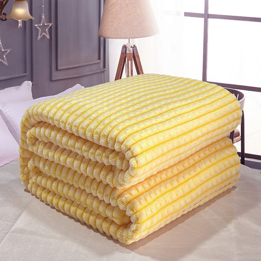 Coral Fleece Throw Blanket - Lemon Yellow (photo 1)