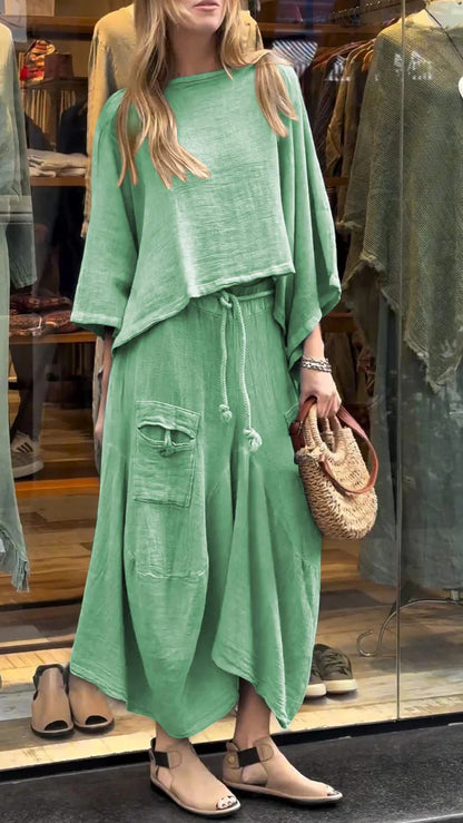 Women's Long-Sleeve Pullover Top and Long Skirt Set (photo 7)