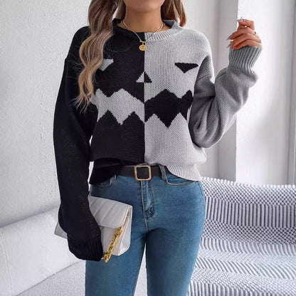 Women's Halloween Ghost Knit Sweater (photo 2)