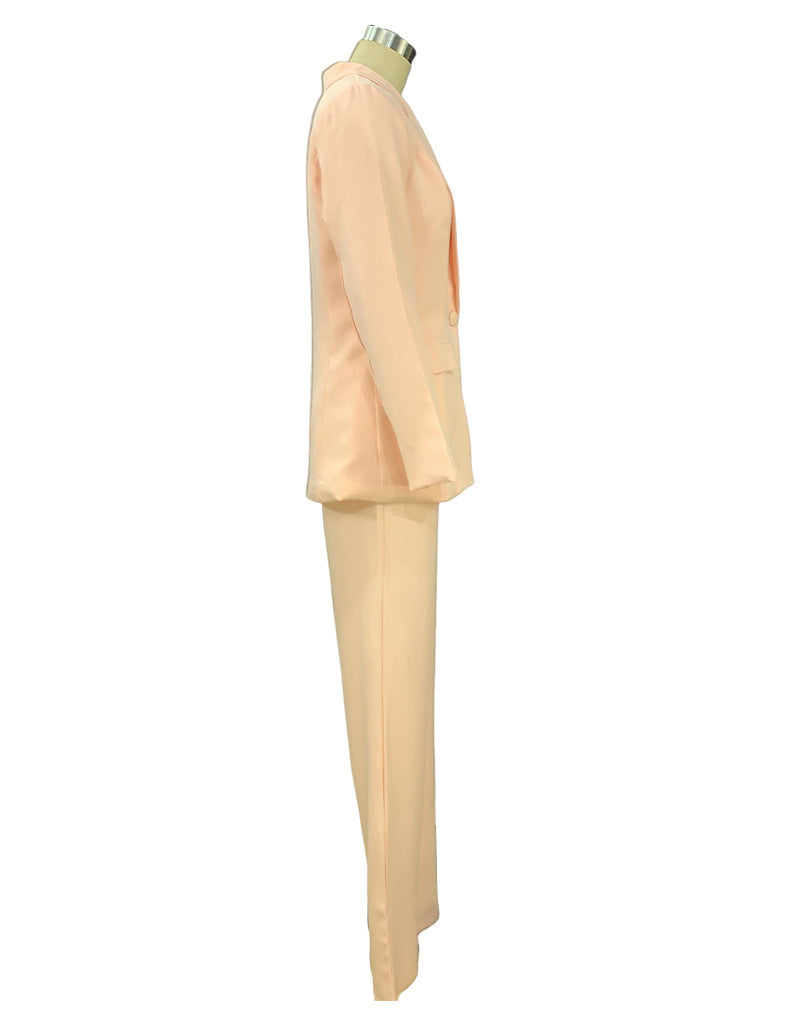 Women's Lapel Blazer and Straight-Leg Pants Set (photo 31)