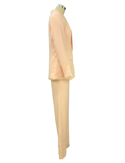 Women's Lapel Blazer and Straight-Leg Pants Set (photo 31)
