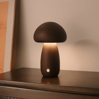 Wooden Mushroom LED Night Light with Touch Switch (photo 5)