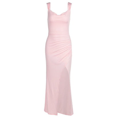 Women's Sleeveless Slit Dress with Back Tie (photo 7)