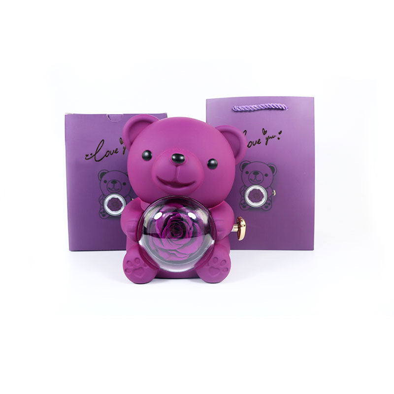 Rotating Bear and Rose Jewelry Gift Box (photo 8)