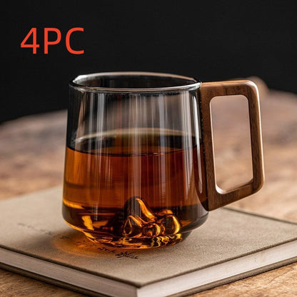 Glass Cup with Wooden Side Handle, 400 to 430 ml (photo 9)