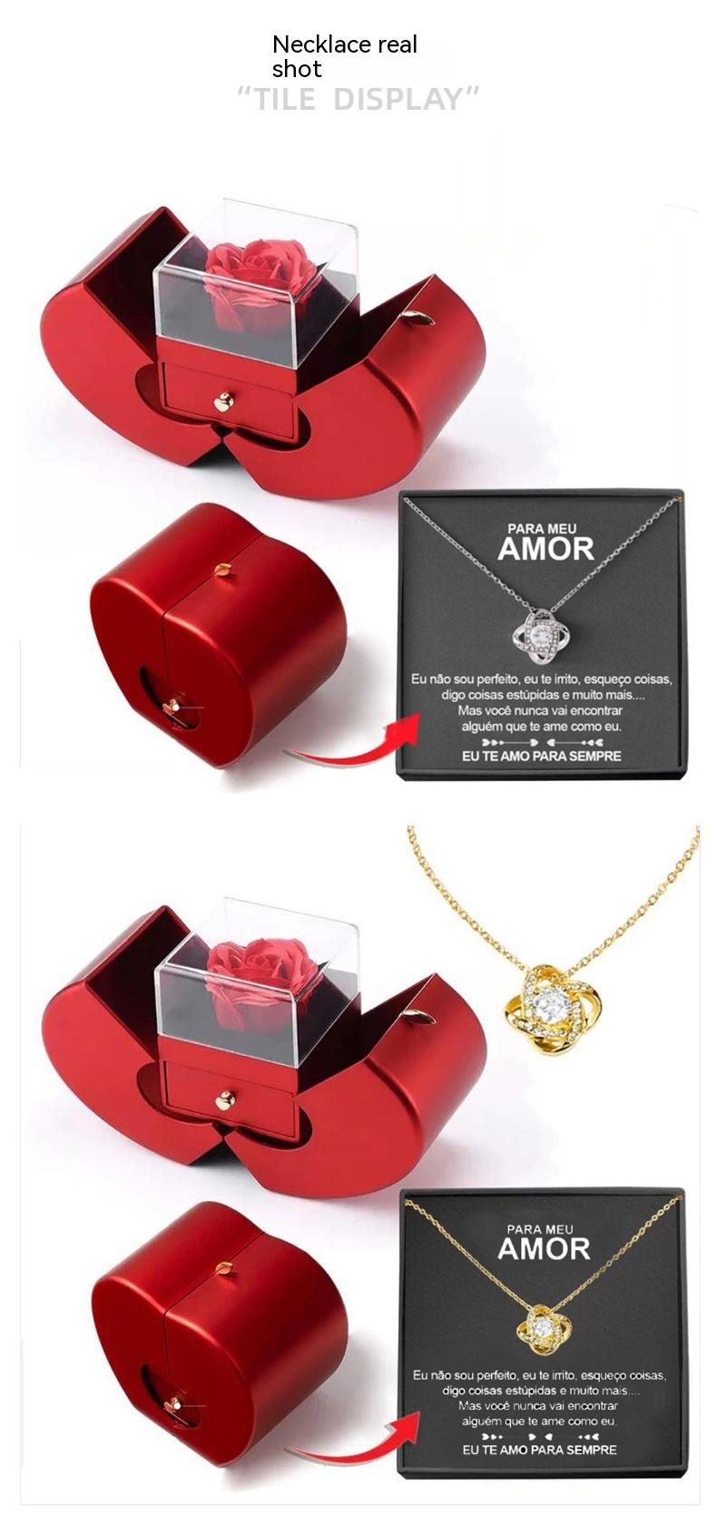 Preserved Rose Apple Gift Box with Necklace (photo 12)