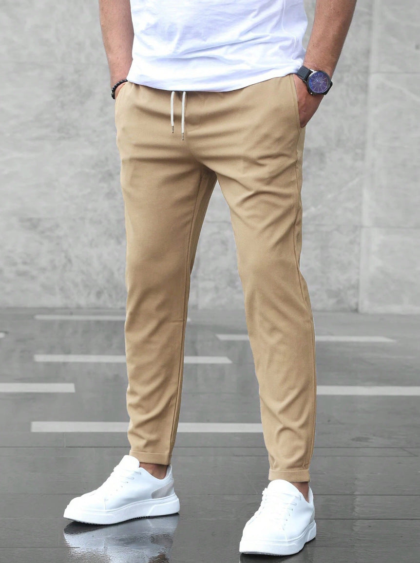 Men's Slim Drawstring Pants with Pockets (photo 8)
