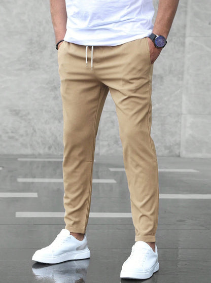 Men's Slim Drawstring Pants with Pockets (photo 8)