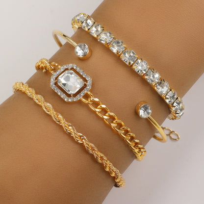 4-Piece Rhinestone Bracelet Set (photo 2)