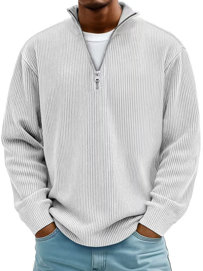 Men's Corduroy Zip Stand-Collar Pullover (photo 12)