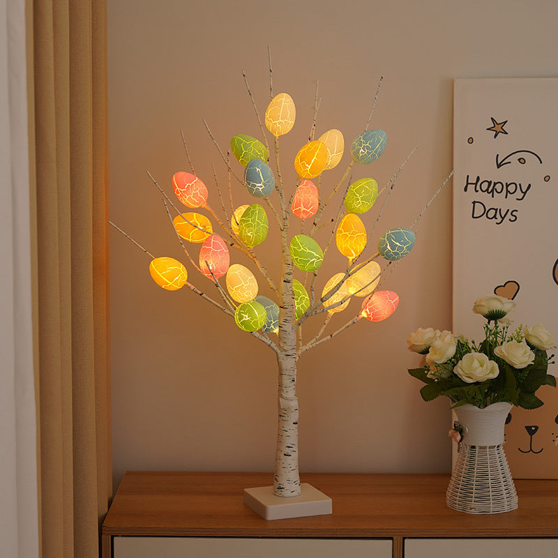 LED Birch Tree with Easter Egg Ornaments, 60 cm – Standard Base
