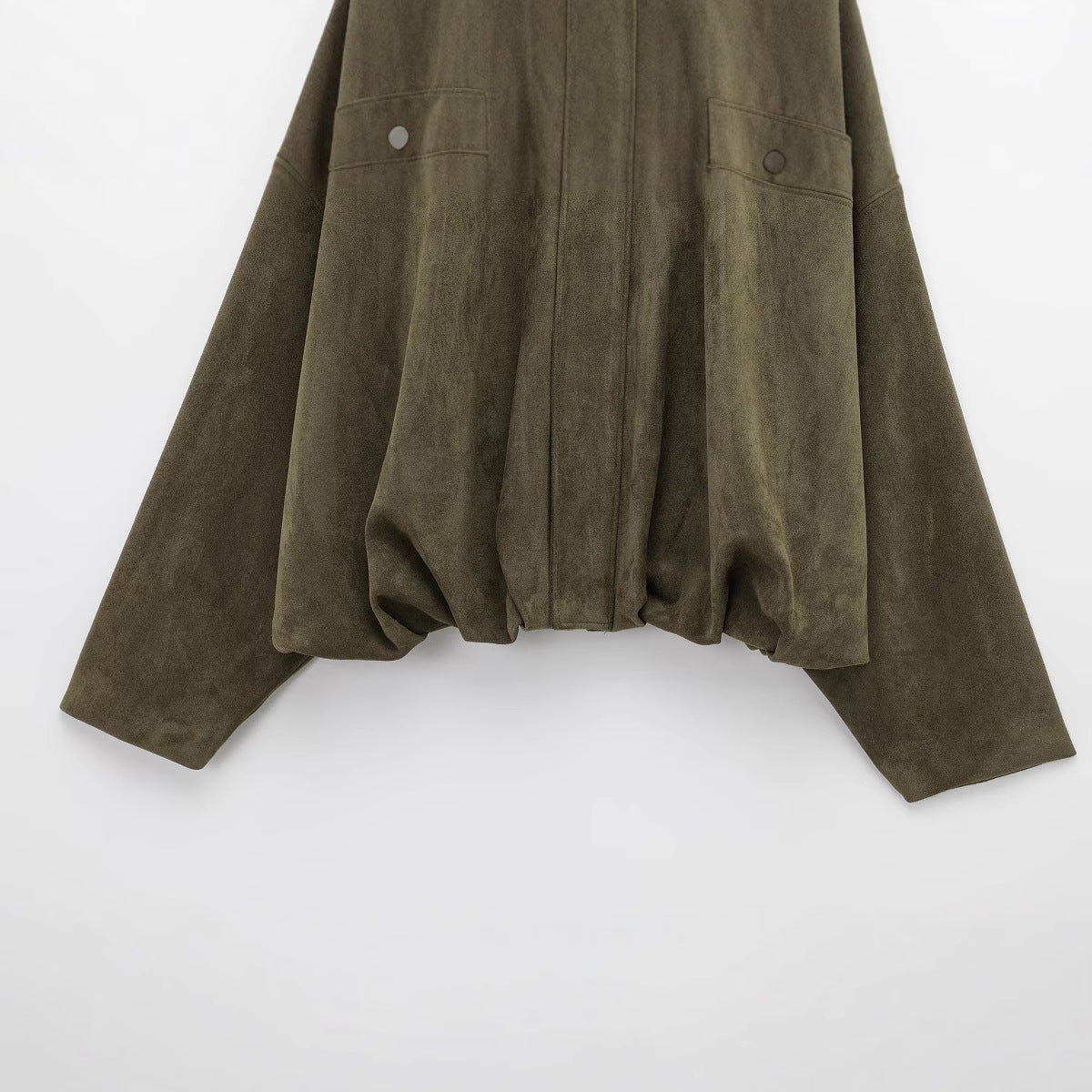 Faux Suede Zip-Up Jacket with Matching Pants and Skirt Options (photo 5)