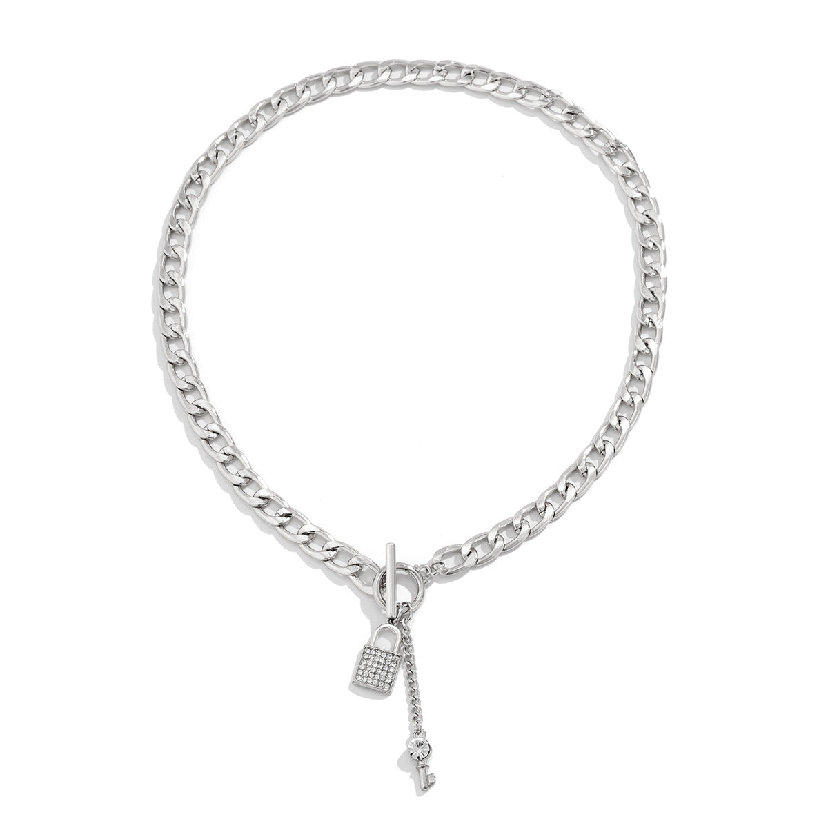 Chunky Chain Lock and Key Necklace or Bracelet (photo 5)