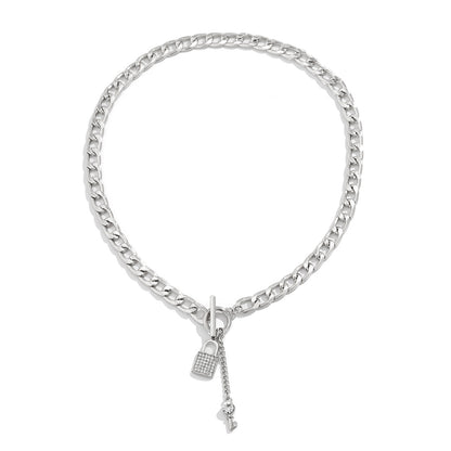 Chunky Chain Lock and Key Necklace or Bracelet (photo 5)