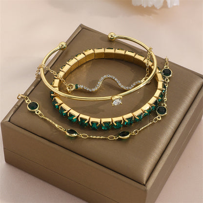 4-Piece Stretch Rhinestone Bracelet Set (photo 3)