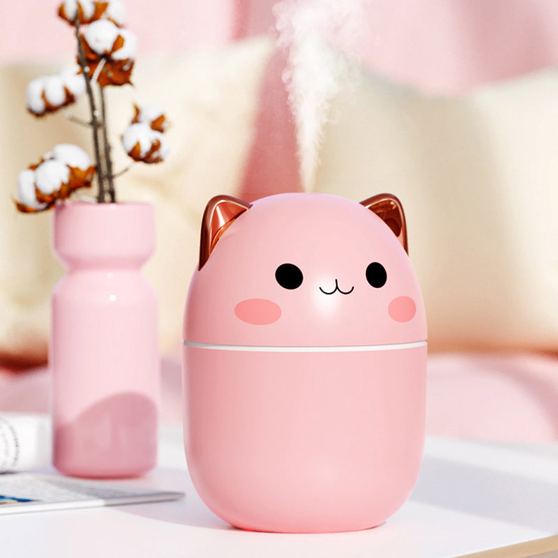 Cute Cat USB Mini Humidifier with LED Light (photo 2)