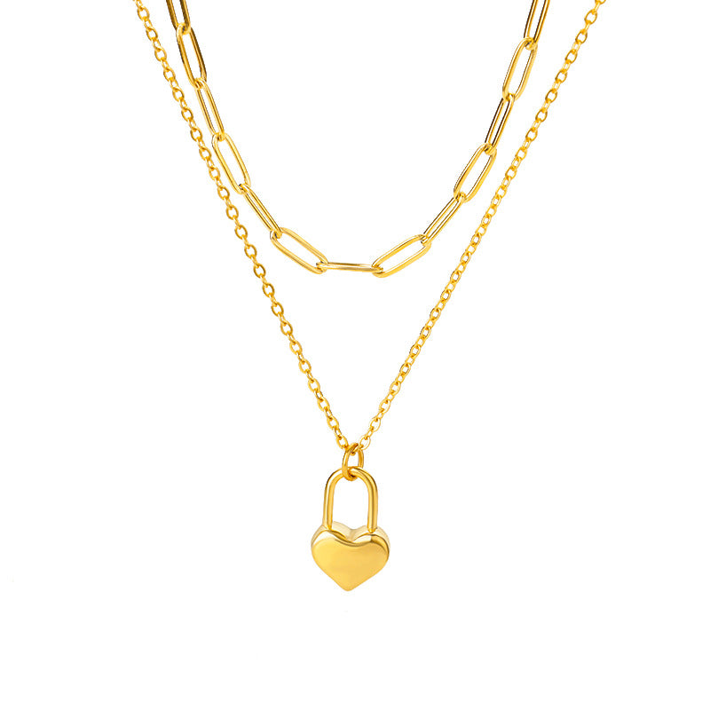 Layered Heart, Moon and Star Zircon Necklace (photo 8)