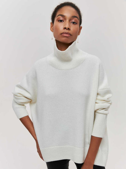 Women's Solid Turtleneck Pullover Sweater (photo 9)