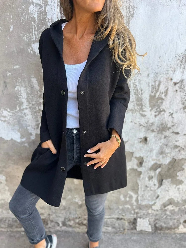 Women's Hooded Single-Breasted Loose Jacket (photo 13)
