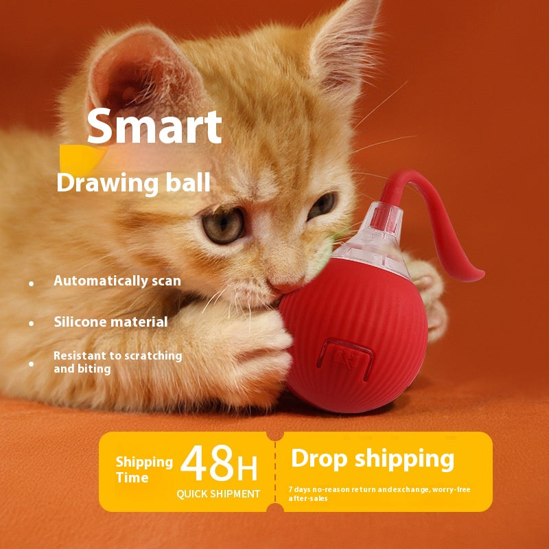 Automatic Rolling Cat Toy Ball with Tail (photo 4)
